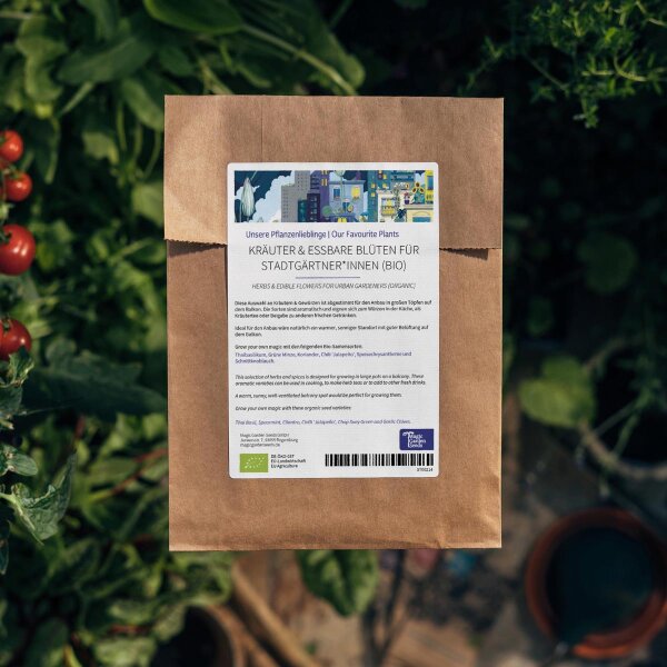 Our Favourite Plants: Herbs & Edible Flowers for Urban Gardeners (Organic) – Seed Kit