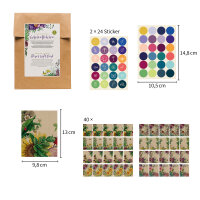 Paper Gift Bags - Gorgeous Flowers - 40 Colourful Jewelry Bags/ Flat Bags with 8 Different Artworks